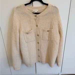 Maternity Cozy Cream Button-Up Sweater